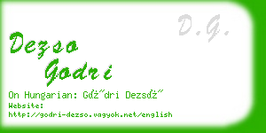 dezso godri business card